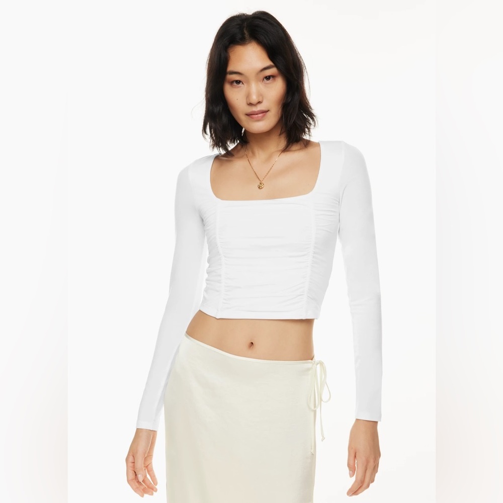WILFRED white Lydia long sleeve top